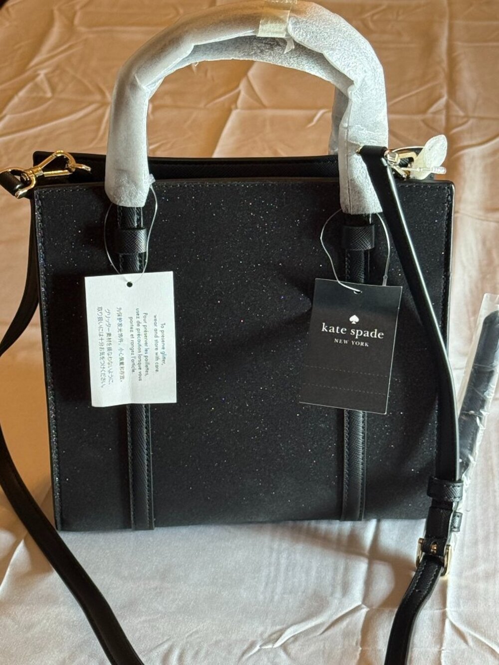 Kate Spade Small Sparkling Black Mini Tote KK032. New With Tags!